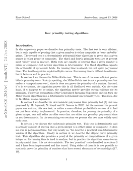 Arxiv:0801.3840V1 [Math.NT] 24 Jan 2008 U Tbhvswl Npractice