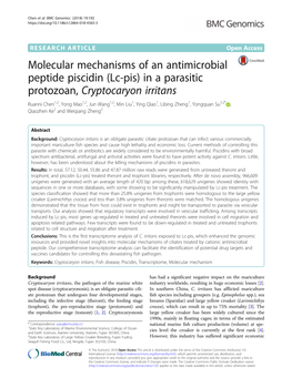 (Lc-Pis) in a Parasitic Protozoan, Cryptocaryon Irritans