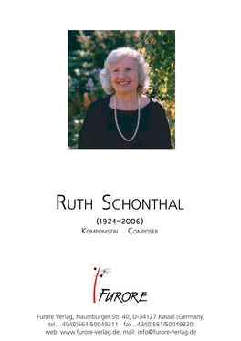 Ruth Schonthal (1924Ð2006) Komponistin Composer