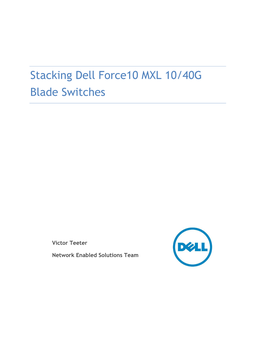 Stacking Dell Force10 MXL 10/40G Blade Switches V1.1