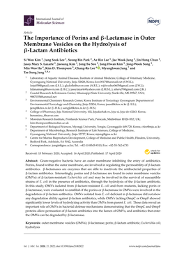 The Importance of Porins and Β-Lactamase in Outer Membrane Vesicles on the Hydrolysis of Β-Lactam Antibiotics