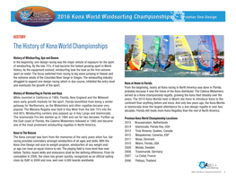 The History of Kona World Championships