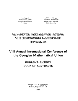 VIII Annual International Conference of the Georgian Mathematical Union
