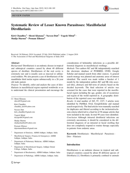 Maxillofacial Dirofilariasis