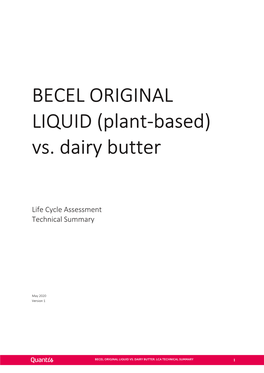 BECEL ORIGINAL LIQUID (Plant-Based) Vs. Dairy Butter