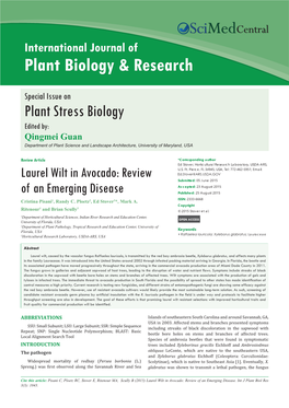 Laurel Wilt in Avocado: Review of an Emerging Disease