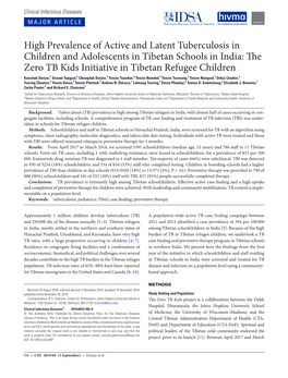High Prevalence of Active and Latent Tuberculosis in Children And