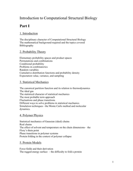 Introduction to Computational Structural Biology