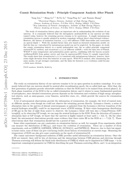 Cosmic Reionization Study: Principle Component Analysis After Planck