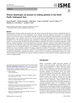 Diverse Diazotrophs Are Present on Sinking Particles in the North Pacific