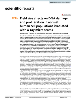 Field Size Effects on DNA Damage and Proliferation in Normal Human Cell