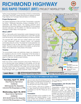 Richmond Highway Bus Rapid Transit (Brt)