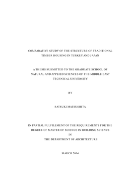 Comparative Study of the Structure of the Traditional Timber Housing In