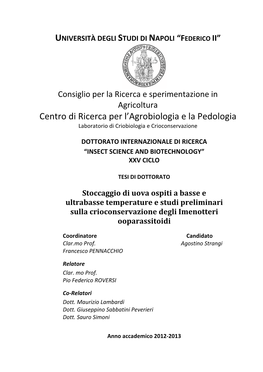 Centro Di Ricerca Per L'agrobiologia E La Pedologia