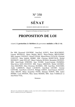 Sénat Proposition De