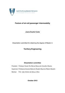 Factors of Air-Rail Passenger Intermodality