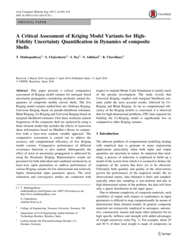 A Critical Assessment of Kriging Model Variants for High- Fidelity Uncertainty Quantiﬁcation in Dynamics of Composite Shells