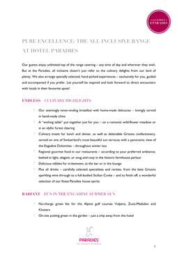 Pure Excellence: the All Inclusive Range at Hotel Paradies