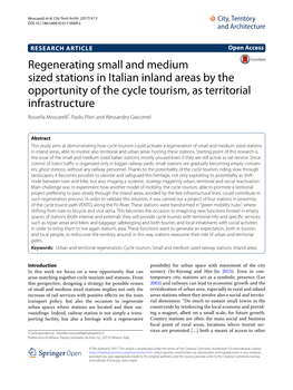 Regenerating Small and Medium Sized Stations in Italian Inland Areas