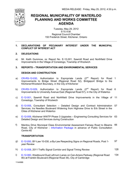 Planning and Works Committee Agenda