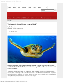 Turtle Meat - the Ultimate Survival Diet? - BBC News