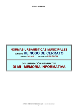 Municipio Reinoso De Cerrato Di-Mi Memoria Informativa