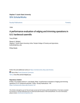 A Performance Evaluation of Edging and Trimming Operations in U.S. Hardwood Sawmills