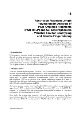 (PCR-RFLP) and Gel Electrophoresis – Valuable Tool for Genotyping and Genetic Fingerprinting