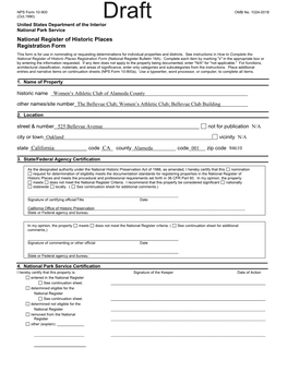 NPS Form 10-900 OMB No