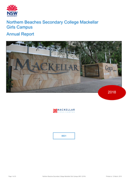 Northern Beaches Secondary College Mackellar Girls Campus Annual Report