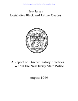 New Jersey Legislative Black and Latino Caucus a Report On