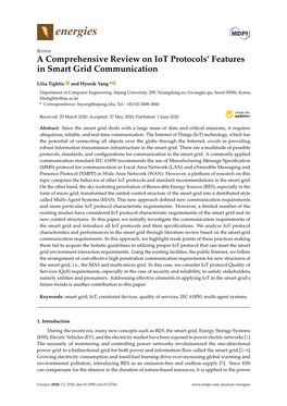 A Comprehensive Review on Iot Protocols' Features in Smart Grid Communication