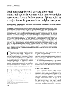 Oral Contraceptive Pill Use and Abnormal