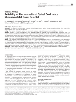 Reliability of the International Spinal Cord Injury Musculoskeletal Basic Data Set