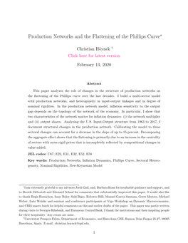 Production Networks and the Flattening of the Phillips Curve∗