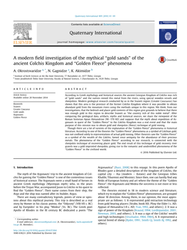 A Modern Field Investigation of the Mythical ￢ﾀﾜgold Sands￢ﾀﾝ of The