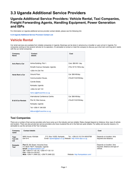 3.3 Uganda Additional Service Providers