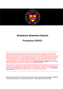 Grantown Grammar School Prospectus 2020/21