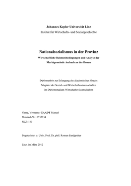 Nationalsozialismus in Der Provinz