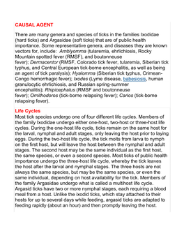 (Hard Ticks) and Argasidae (Soft Ticks) That Are of Public Health Importance