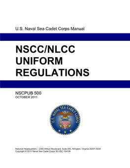 Nscc/Nlcc Uniform Regulations