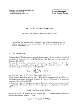 Capacities in Metric Spaces