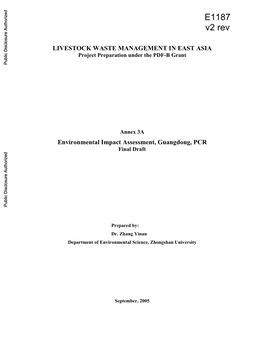 Environmental Impact Assessment, Guangdong, PCR Final Draft
