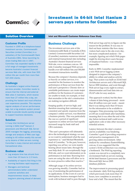 Investment in 64-Bit Intel Itanium® Servers Pays Returns for Commsec