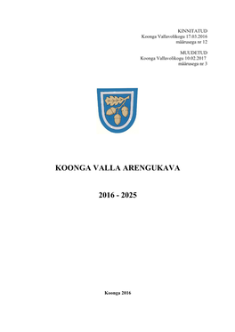 Koonga Valla Arengukava 2016 - 2025