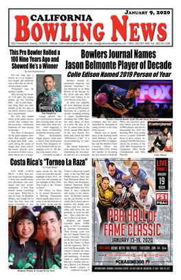 Bowlers Journal Names Jason Belmonte Player of Decade
