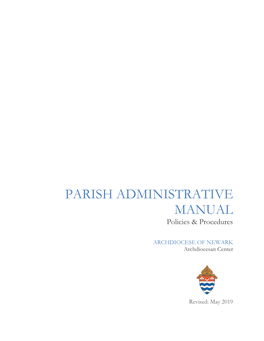 PARISH ADMINISTRATIVE MANUAL Policies & Procedures