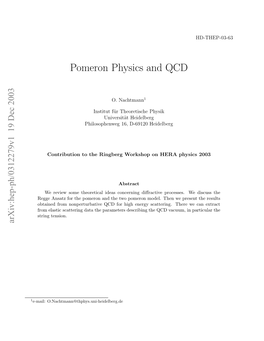 Pomeron Physics and QCD, Cambridge University Press, 2002