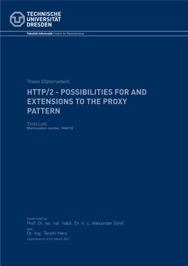 Http/2 - Possibilities for and Extensions to the Proxy Pattern