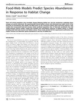 Food-Web Models Predict Species Abundances in Response to Habitat Change